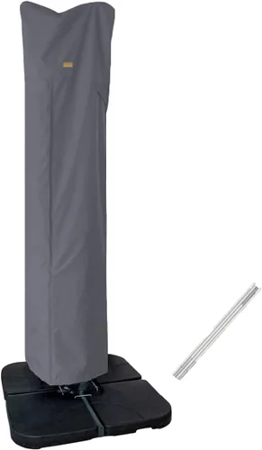 Vista 9 de Funda para sombrilla de patio con varilla para sombrillas de 7 a 11 pies y paraguas de doble cara de 15 pies, cubierta protectora impermeable