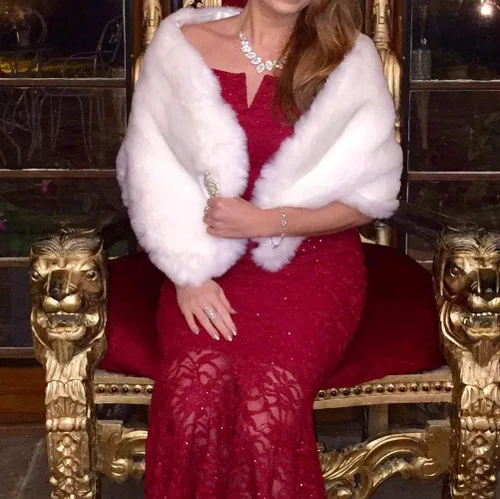 Vista 6 de BEAUTELICATE Chal de piel sintética para mujer, estola nupcial para fiesta de boda de invierno