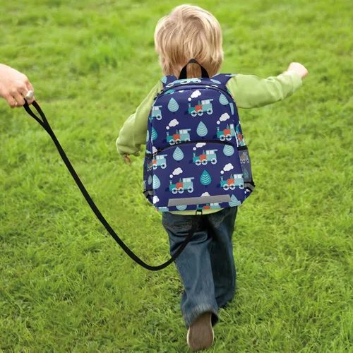 Vista 5 de Glaphy Mochila retro azul para tren de vapor para niños, niños y niñas, mochila infantil para guardería, viajes, escuela, mochila preescolar