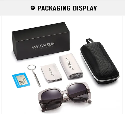 Vista 6 de WOWSUN Square Polarized Sunglasses for Women Vintage Shades