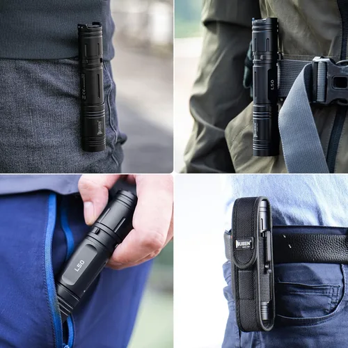 Vista 6 de WUBEN L50 linternas tácticas recargables, 1200 lúmenes, impermeables IP68, 5 modos para emergencia, rescate, inspección, caza