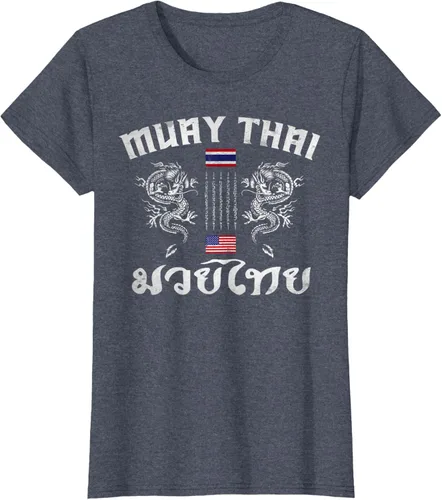 Vista 61 de Camiseta de equipo de entrenamiento de boxeo Muay Thai con bandera estadounidense de Tailandia, Negro, S