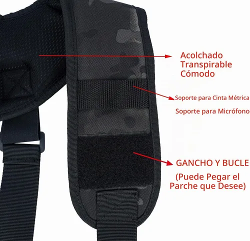 Vista 5 de MELOTOUGH Tirantes tácticos para cinturón de deber, tirantes de policía, cinturón de deber acolchado ajustable