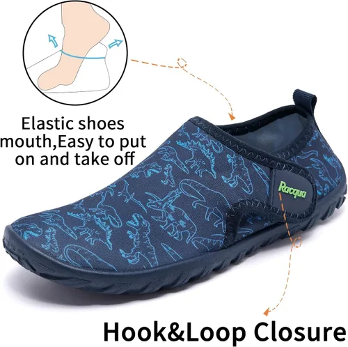 Vista 4 de Racqua Zapatos de agua para niños y niñas, de secado rápido, ligeros, deportivos, acuáticos (niños pequeñosniños grandes)