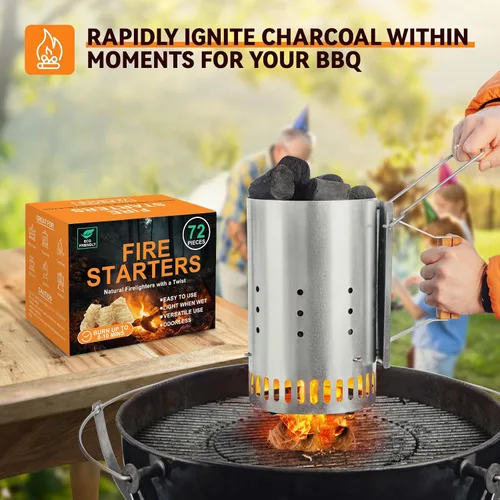 Vista 6 de Realcook - Iniciador de fuego natural para fogatas: iniciadores para todo clima - iniciadores de carbón sin olor para parrilla Hoguera Chimeneas
