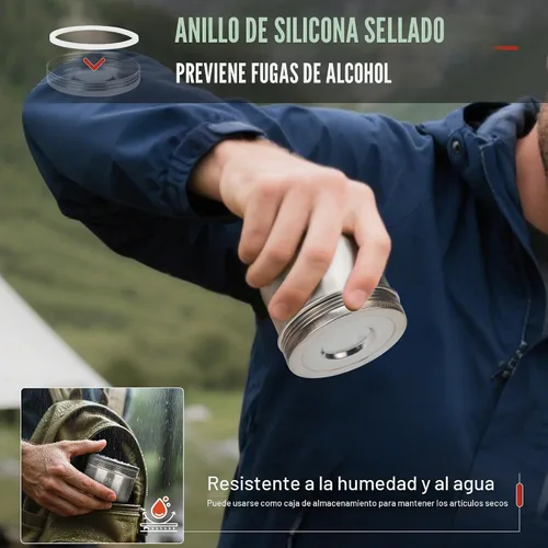 Vista 3 de ALOCS Estufa de alcohol de 2250W con soporte plegable Estufa de camping