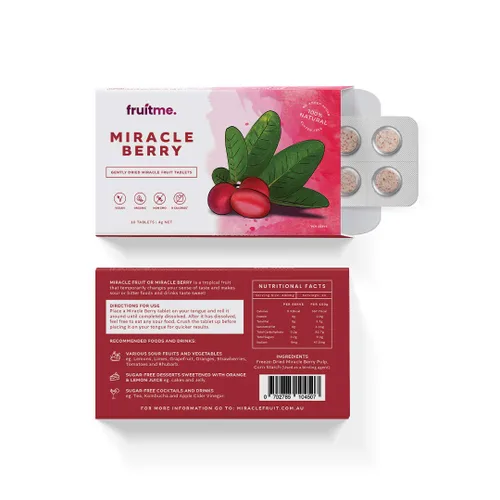 Vista 5 de Miracle Berry Tablets 10 Pack - 10 Gently Dried Miracle Fruit Tablets - Sweeten Those Sour Moments with Unique Taste Changing Magic Fruit by FruitMe