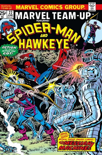 Vista 9 de Trends International Marvel Comics - Póster de pared de Hawkeye y Spider-Man, 22.4 pulgadas de largo x 14.7 pulgadas, versión enmarcada de madera