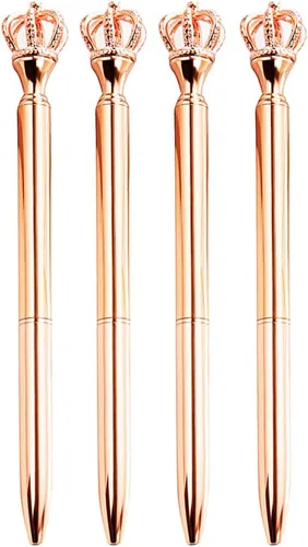 Vista 11 de Goclothod 8 unids bolígrafo Big Diamond Crystal Metal bolígrafos tinta negra bolígrafo champán
