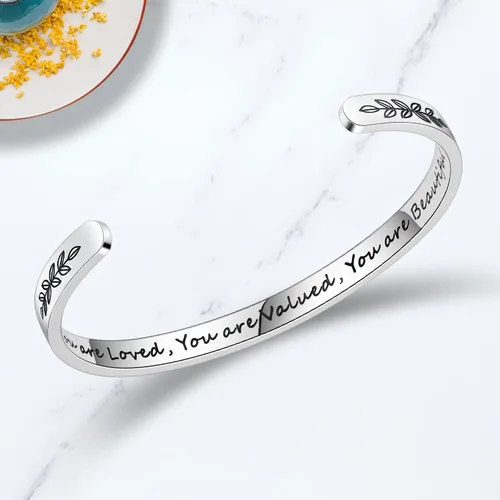 Vista 3 de TONY & SANDY - Brazaletes motivacionales para mujeres, adolescentes o niñas, regalos de cumpleaños personalizados para mamá, hija, hermana o amigas