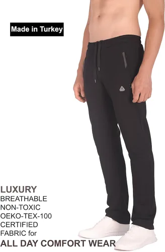Vista 3 de SCR - Pantalones deportivos para hombre, pantalones atléticos de entrepierna larga color negro, gris y azul marino, 30L 32L 34L 36L 38L