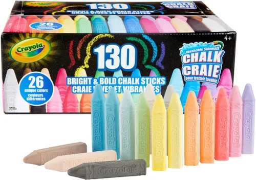 Vista 9 de Crayola Ultimate Colección de Tizas Lavables (64 unidades), Tiza para Acera al Aire Libre a Granel para Niños, Barras Antideslizantes, Actividades