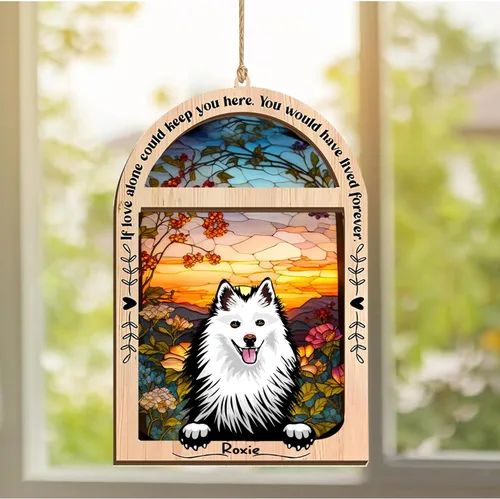 Vista 333 de LOVELYPOD Adorno de Navidad personalizado de sabueso afgano, atrapasoles con nombre, regalos de pérdida de mascotas, regalos para amantes