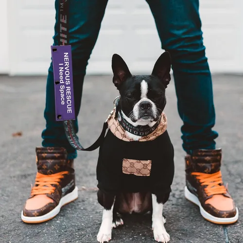 Vista 5 de Funda para correa para perro nervioso, espacio de rescate nervioso, parche para perro con distanciamiento social (espacio de rescate nervioso)