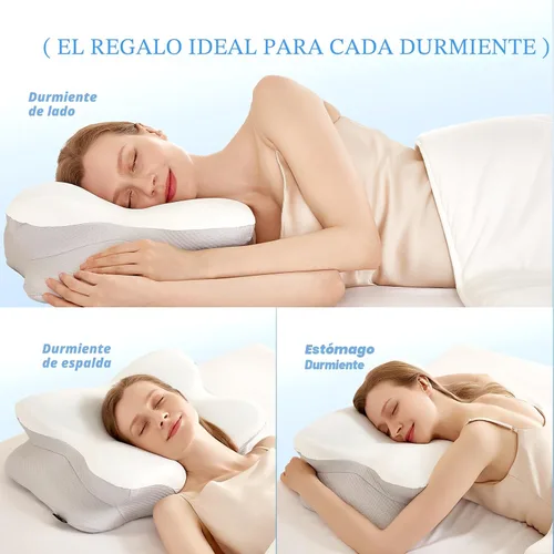 Vista 2 de EUCIOR - Almohadas de gel refrescante para cuello y hombros, almohada cervical para dormir cómodamente, almohadas ergonómicas de espuma