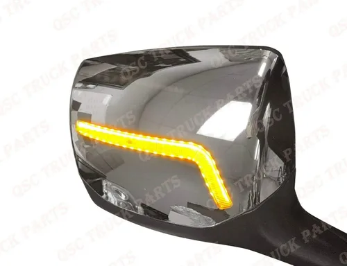 Vista 6 de QSC Truck Parts Performance - Juego de cubiertas de espejo de puerta de espejos cromados LED para Kenworth T680