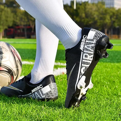Vista 6 de ailishabroy Zapatos de fútbol para niño grande FgAg High Top Spikes Zapatos de fútbol para entrenamiento profesional Césped Hombres al aire libre