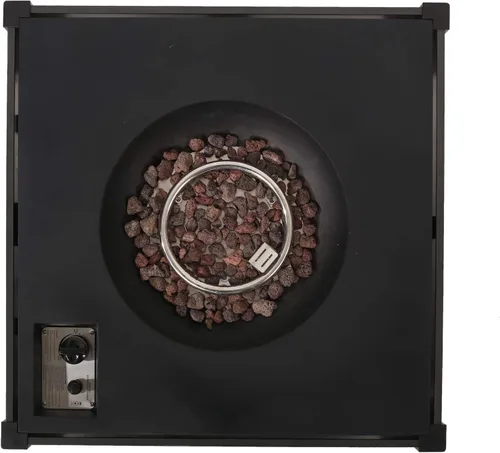 Vista 4 de Christopher Knight Home Archie Outdoor - Fogata cuadrada de 40,000 BTU, color gris