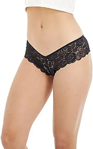 Vista 6 de Tangas sexy de encaje en V para mujer, paquete de 4