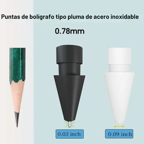 Vista 2 de Puntas de lápiz mejoradas para lápiz Apple iPad Pro de 2ª generación de 1ª generación, 0.031 in, sin desgaste, punta fina, control preciso, punta