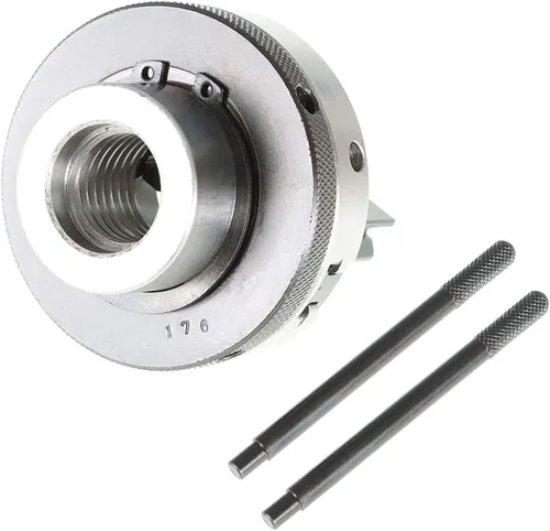 Vista 5 de findmall Portabrocas de torno de carpintería de 3-1/4 pulgadas con bolígrafo dedicado grande en blanco con 1 x 8TPI pre-roscado