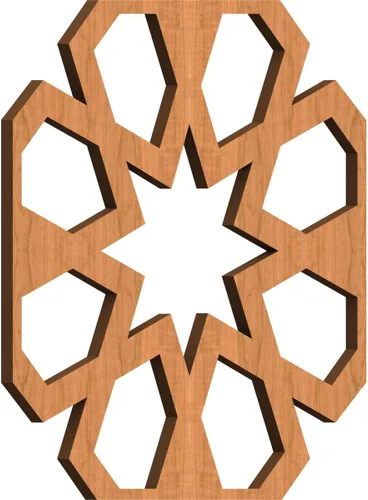 Vista 41 de Jackson Decorative Fretwork Wood Wall Panels, Large, 23 3/8" W x 23 3/8" H x 1/4" T, Cherry