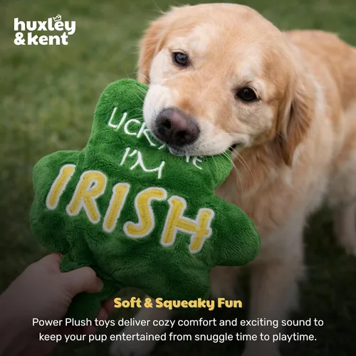 Vista 7 de Huxley & Kent Divertido juguete para perros con chirriante – Juguetes chirriantes de felpa del día de San Patricio para perros pequeños, medianos