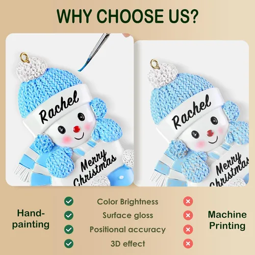Vista 3 de Adorno personalizado para la primera Navidad del bebé, regalo de recuerdo navideño, mi primer adorno de Navidad, azul