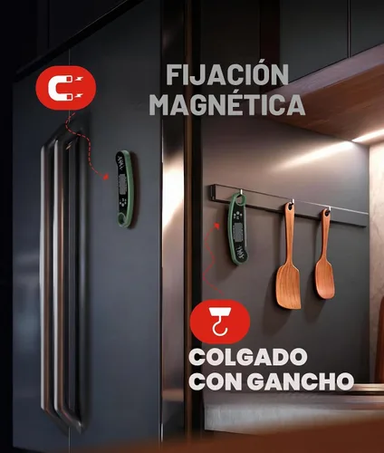 Vista 7 de Termómetro digital de lectura instantánea para carne, termómetro de Verde