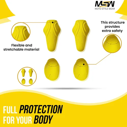 Vista 8 de Juego de 4 almohadillas de armadura con certificación CE Nivel 2 para codo y hombro, nivel 2 aprobado para hombre y protector de codos