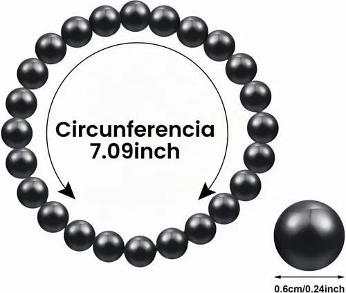 Vista 2 de Hicarer 2 pulseras de shungita negras con cuentas de shungita, piedras elásticas de cristal, joyería energética, poderoso defensor espiritual