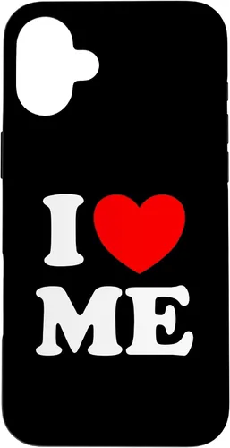 Vista 23 de Carcasa divertida para iPhone 16 I Love Me I Red Heart Me I Love Me Myself And I