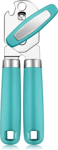 Vista 9 de Rainspire Abrelatas manual mejorado con abridor de botellas corte de borde liso, abrelatas resistente, mango suave cómodo, abrebotellas integrado