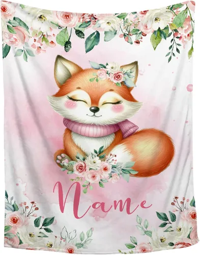 Vista 37 de Manta de bebé personalizada con ciervos florales, manta personalizada de ciervos con nombre para bebé, manta de recepción personalizada de ciervos