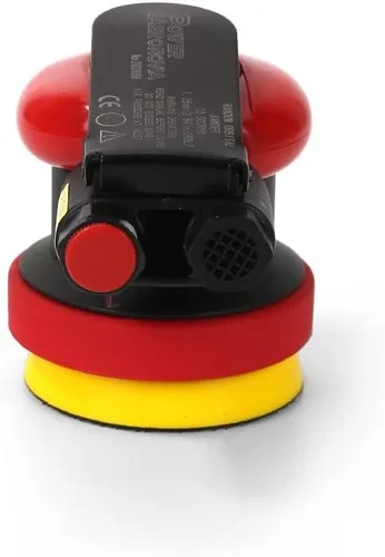 Vista 4 de Herramienta de lijadora neumática comercial de 3 pulgadas de acabado de palma, 3 ", 3/32 "Mini DA Air Sander para esquina