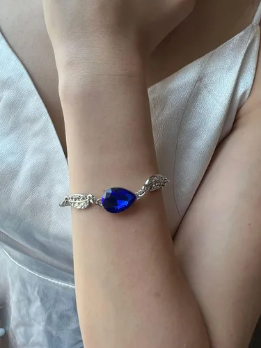 Vista 4 de Juego de 4 piezas de joyería con colgante de piedra de lágrima de cristal de piedra de lágrima para mujeres, damas, bodas, fiestas de cumpleaños