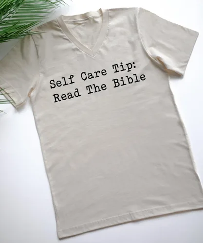 Vista 6 de Self Care Tip Pray Shirt, Christian Wellness Tee, Religious Health Top, Faith-Based Self Love Apparel