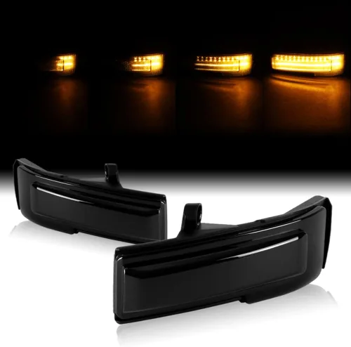 Vista 7 de Q1-TECH, lente ahumada dinámica ámbar LED espejo lateral luz intermitente compatible con Ford F-150 2015 - 2020, 2016 2017 2018 2019, luces LED