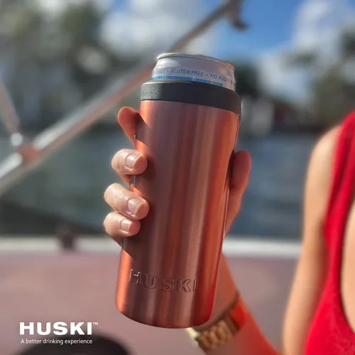 Vista 5 de Huski Seltzer - Enfriador Nuevo Soporte delgado de alta calidad de 12 onzas para latas delgadas de cerveza y soda Acero inoxidable 316