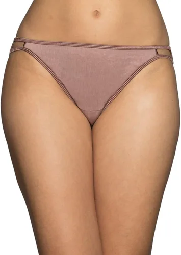 Vista 58 de Vanity Fair Bragas de bikini con tira para mujer, Illumination, con elástico sedoso y ribete de satén Paquete de 3 Negro (Midnight Black)