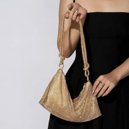 Vista 3 de SWEETV Sparkly Rhinestone Purse for Women Silver Clutch Purse Small Glitter Handbags for Weddings, Prom,and Parties