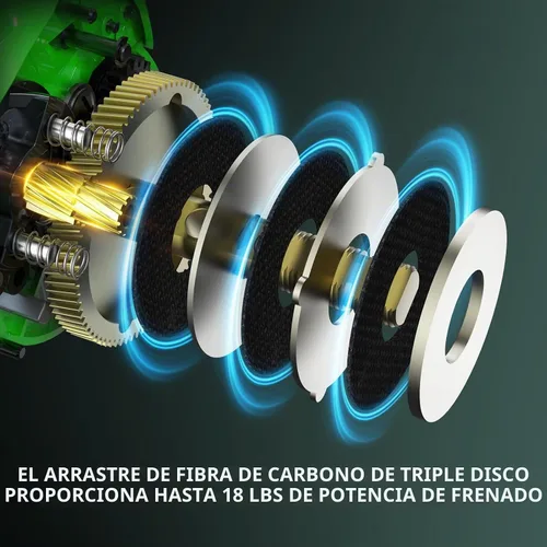 Vista 4 de KastKing Zephyr Dual-Tip Baitcaster & Spinning Fishing Rod and Reel Combo Verde neón