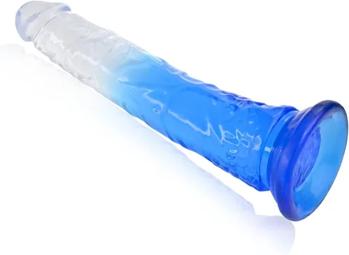 Vista 2 de Consolador realista de gelatina, consolador de punto G con fuerte ventosa para juego sin manos, pene flexible realista, juguete de masturbación