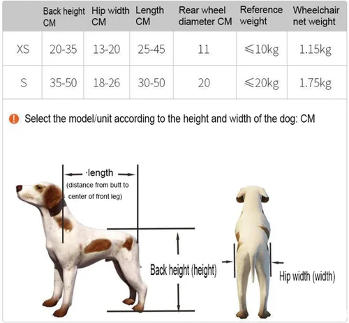 Vista 2 de Silla de ruedas para perro de 2 ruedas, silla de ruedas ajustable para patas traseras, carritos para perros pequeños y medianos para discapacitados