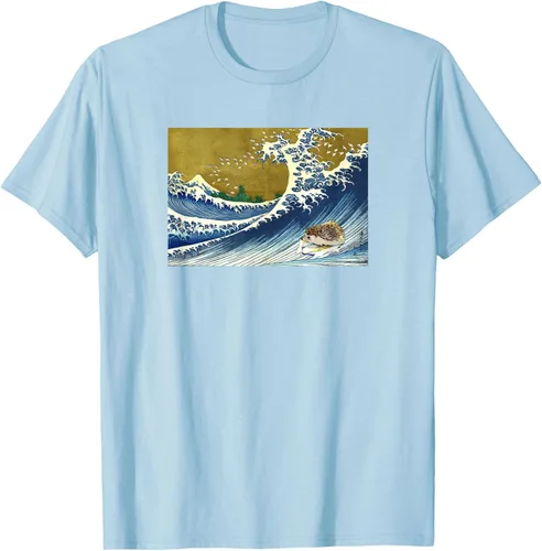 Vista 31 de Camiseta de surf japonés con diseño de erizo Azul Marino