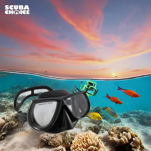 Vista 5 de Spearfishing Mask Low Volume Silicone, Comfortable Fit & Clear Vision for Freediving, Scuba Diving, Underwater Exploration Ideas