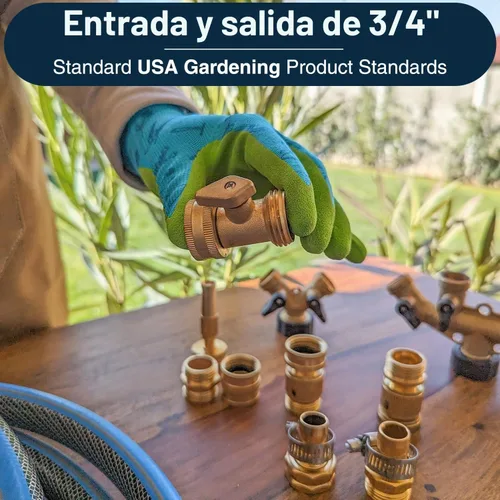 Vista 6 de DBR Tech® Válvula de cierre de manguera de jardín de latón de 3/4 pulgadas Resistente, a prueba de fugas
