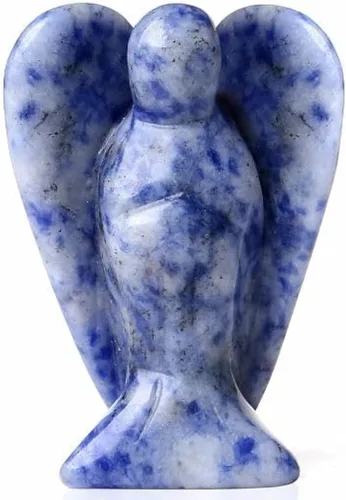 Vista 10 de YATOJUZI Estatua de ángel de obsidiana negra de 5 cm decorativa con cristales curativos de Reiki, piedra natural pulida tallada a mano, figuritas