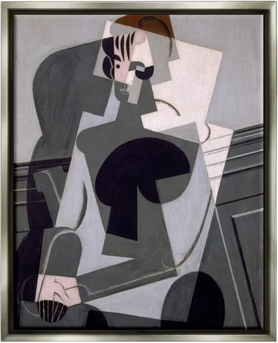 Vista 13 de Stupell Industries Retrato de Madame Josette Juan Gris Clásico Abstracto Pintura Flotante Enmarcado Arte De Pared, Diseño Por one1000paintings