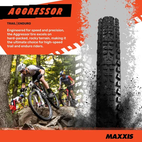Vista 2 de MAXXIS Aggressor - Compuesto Dual - EXO, DD - Clasificación E25, Sin Cámara Principalmente Destinado para Uso en Rueda Trasera Fast-Rolling